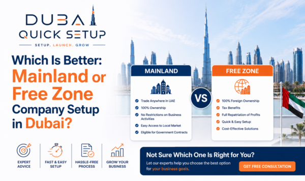 Mainland or Free Zone Company Setup in Dubai